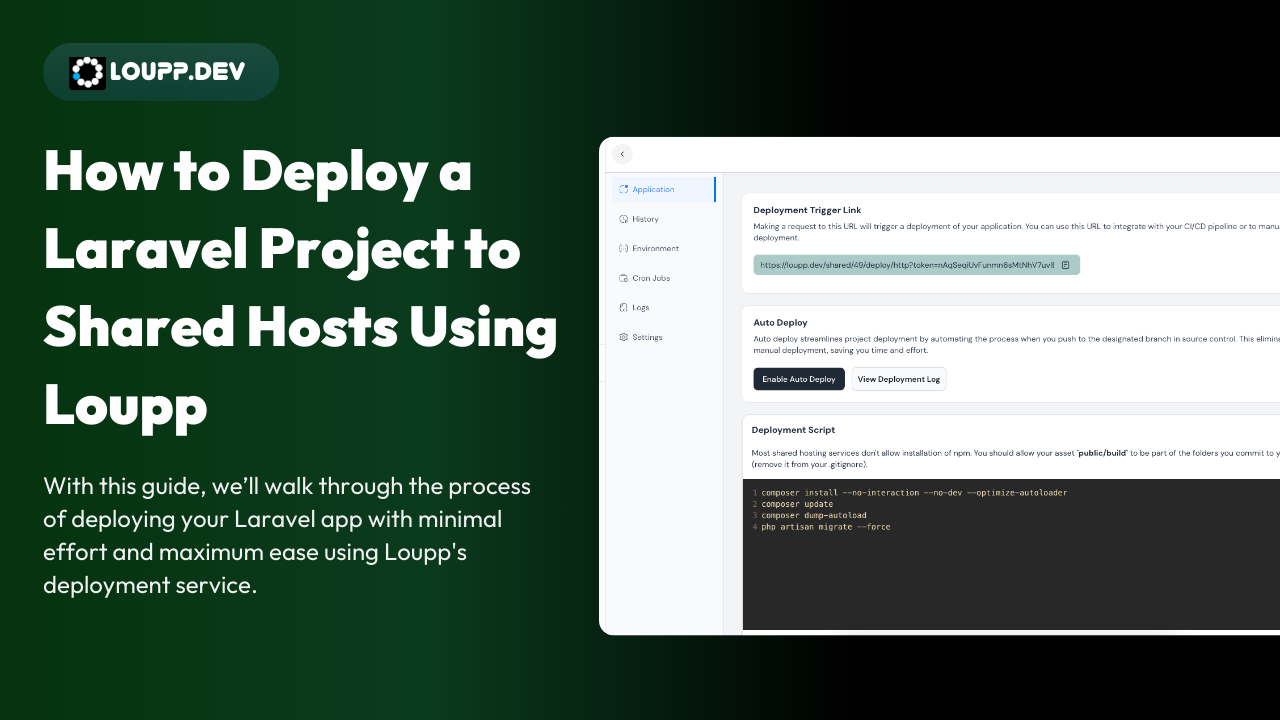 How to Deploy a Laravel Project to Shared Hosts Using Loupp.dev